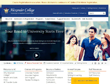 Tablet Screenshot of alexandercollege.ca